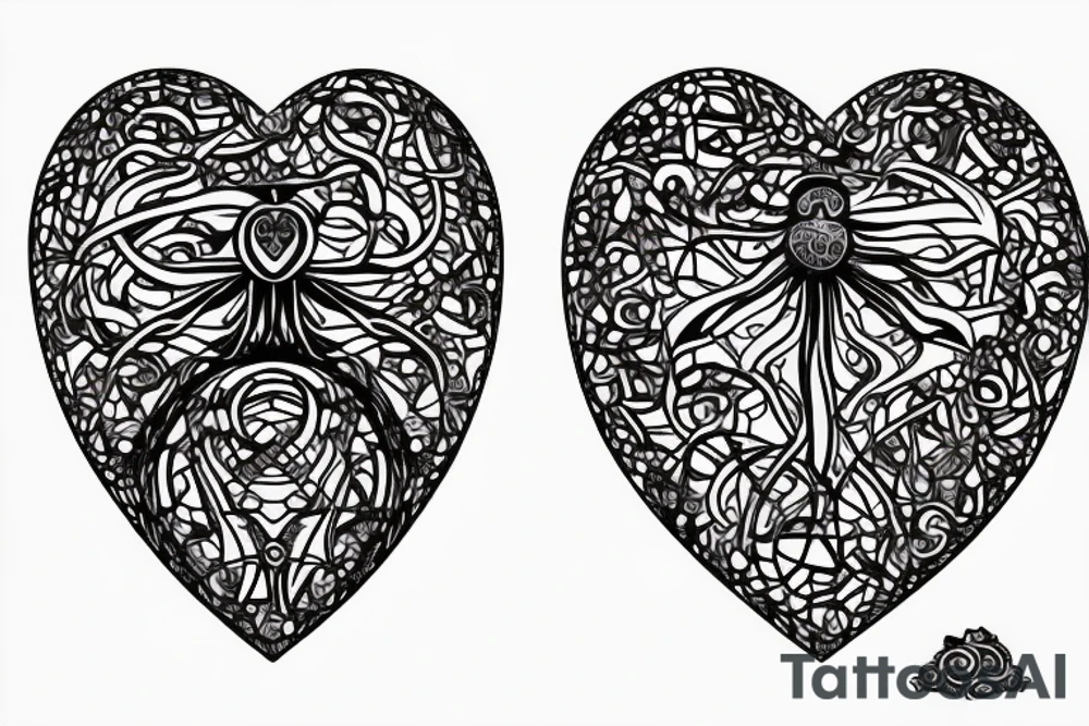 shell in the shape of a heart tattoo idea