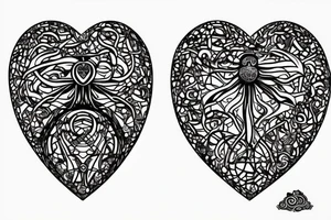 shell in the shape of a heart tattoo idea