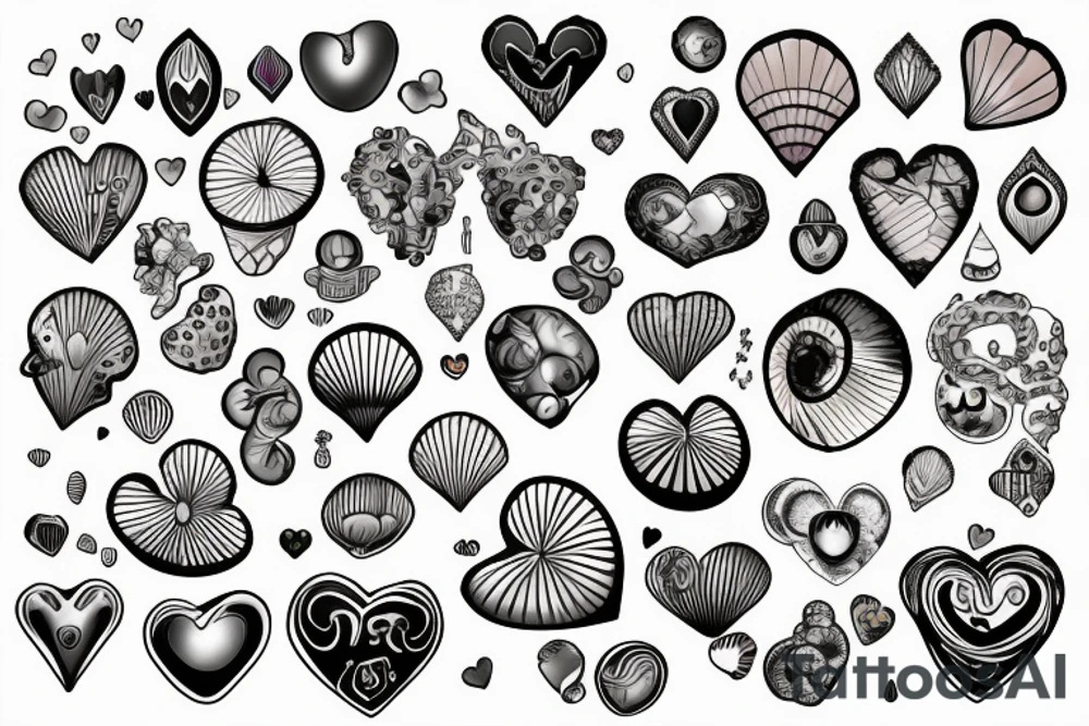 shell in the shape of a heart tattoo idea