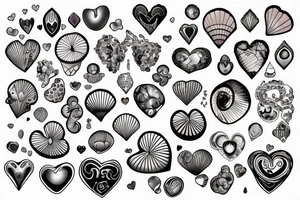 shell in the shape of a heart tattoo idea