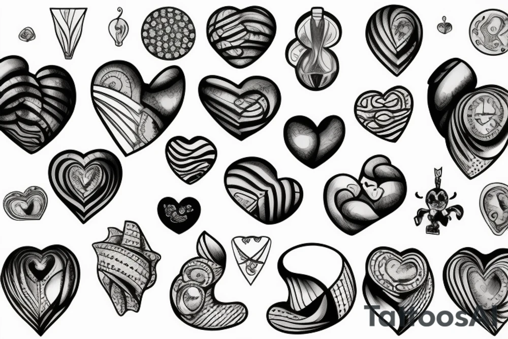 shell in the shape of a heart tattoo idea