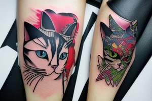 cat with cyberpunk tattoo idea