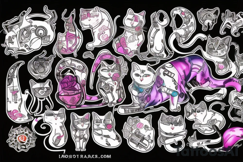 cat with cyberpunk tattoo idea