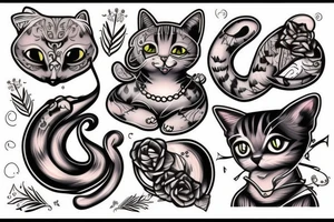 cat smokes tattoo idea