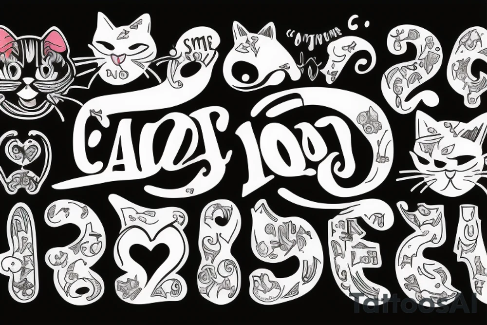 cat smokes tattoo idea