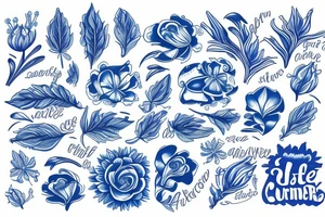 Cornflower blue tattoo idea