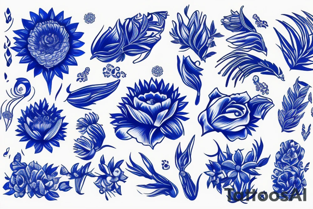 Cornflower blue with the inscription Belarus tattoo idea