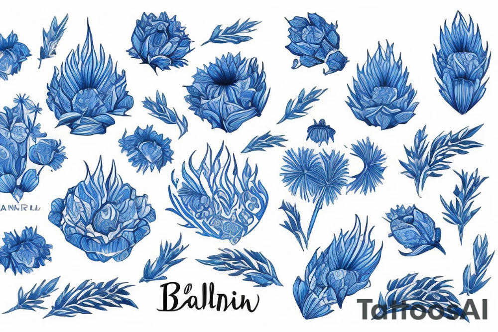 Cornflower blue with the inscription Belarus tattoo idea