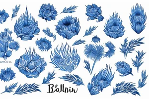 Cornflower blue with the inscription Belarus tattoo idea