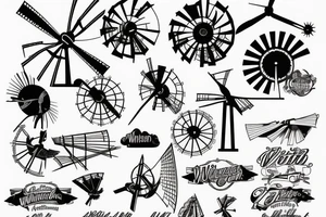 windmill on  field tattoo idea