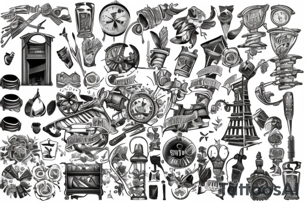 mill on the tower, stands on the field tattoo idea