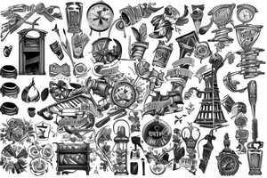 mill on the tower, stands on the field tattoo idea
