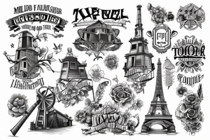 mill on the tower, stands on the field tattoo idea
