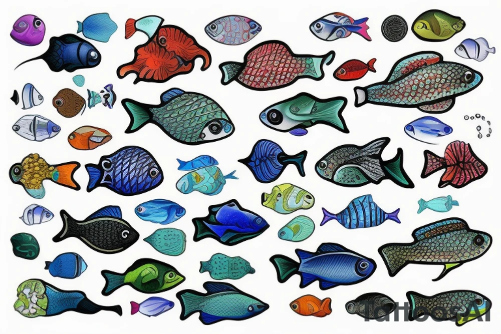 fish in an aquarium glass tattoo idea