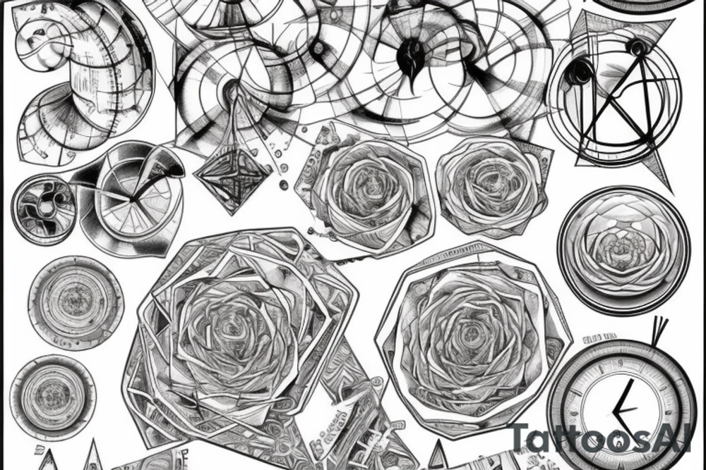 Combine the next elements: Time, Universe, Fibonacci and Engineering tattoo idea Combine the next elements: Time, Universe, Fibonacci and Engineering tattoo idea
