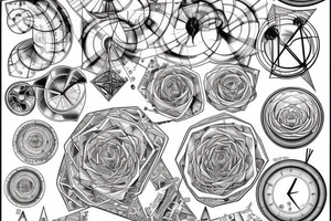 Combine the next elements: Time, Universe, Fibonacci and Engineering tattoo idea