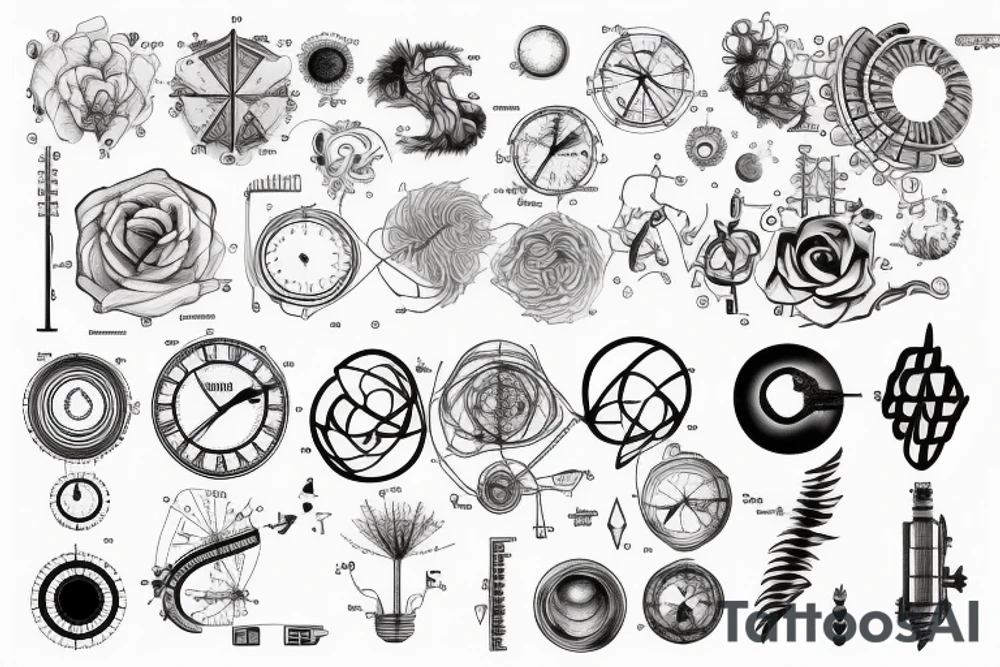 Combine the next elements: Time, Universe, Fibonacci and Engineering tattoo idea Combine the next elements: Time, Universe, Fibonacci and Engineering tattoo idea