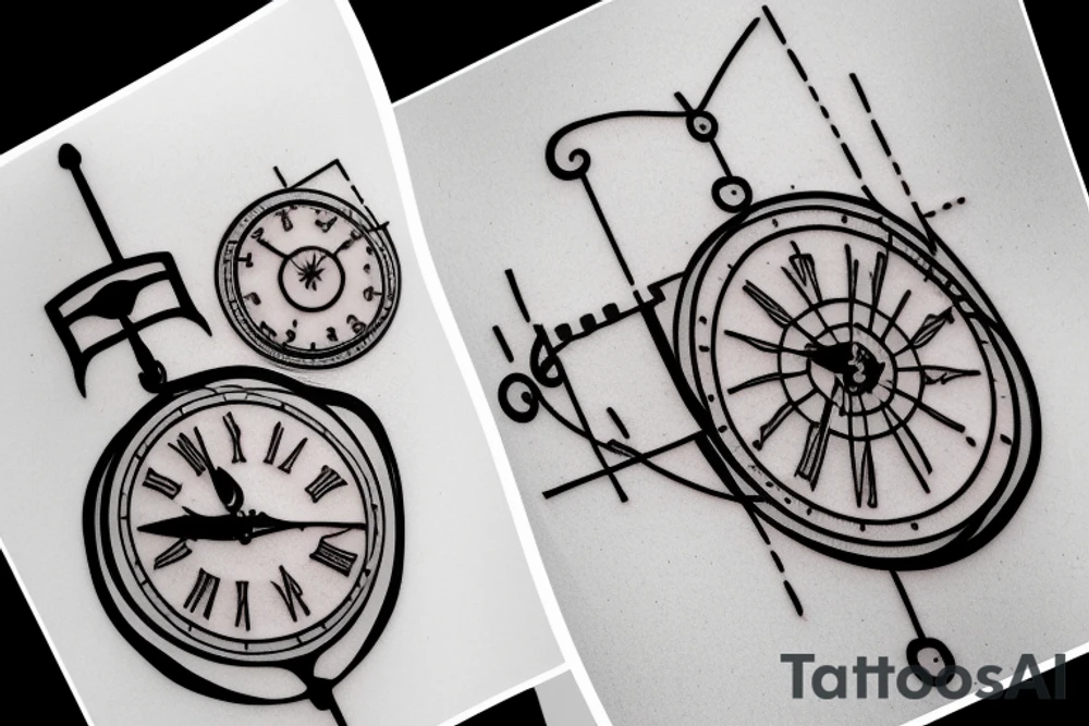 Sand clock with measures tattoo idea