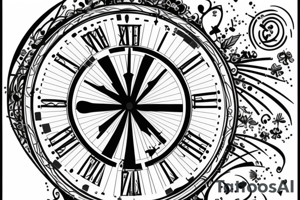 Sand clock with measures tattoo idea