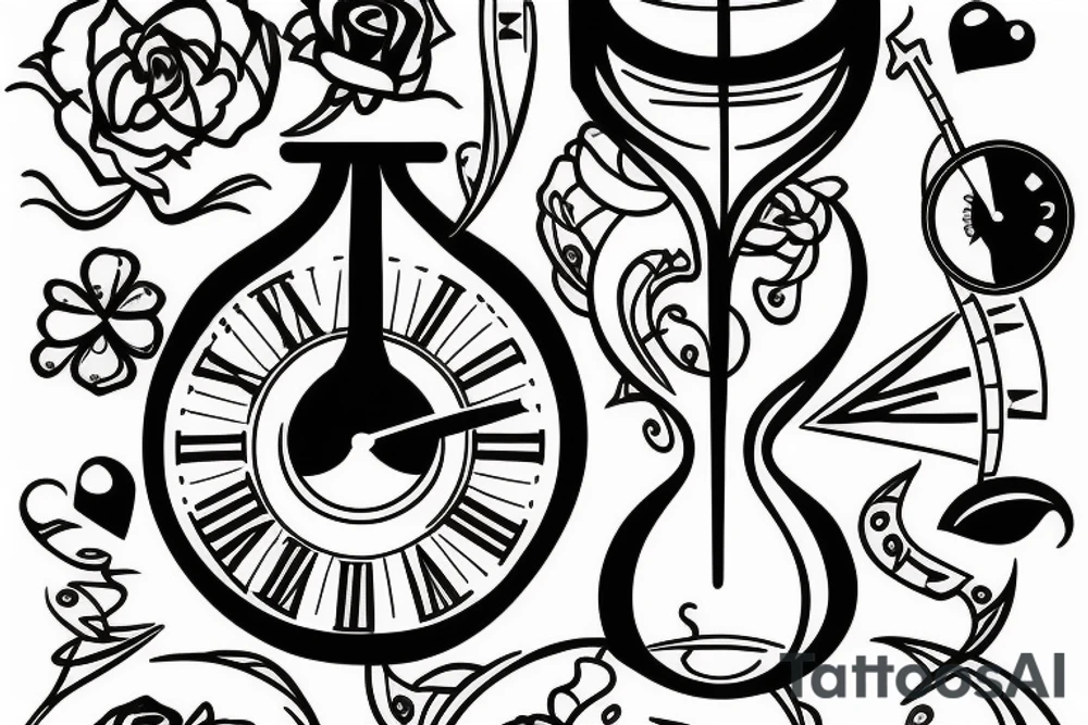 Hourglass with measures tattoo idea