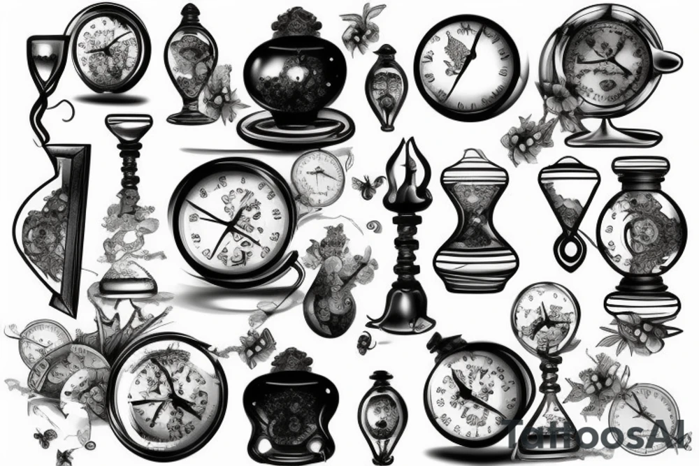 Hourglass with measures tattoo idea