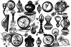 Hourglass with measures tattoo idea