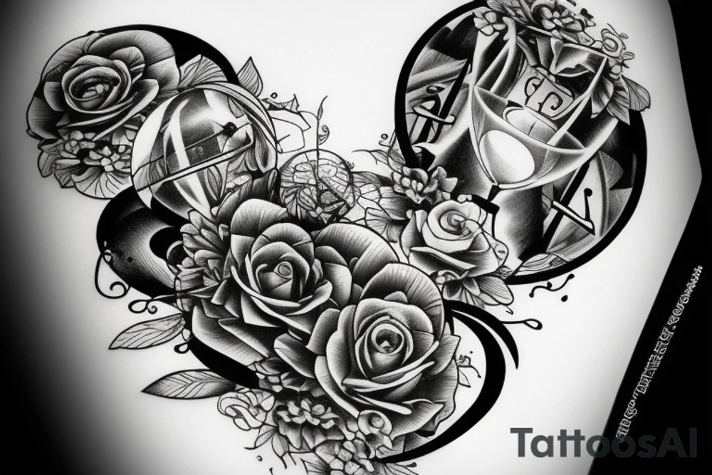 Hourglass with measures tattoo idea