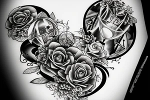 Hourglass with measures tattoo idea