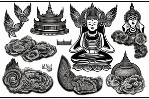 buddhist temple tattoo idea