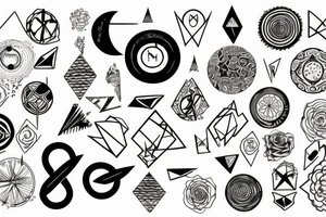 circle top attached to triangle bottom tattoo idea