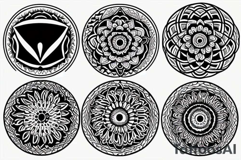 circle top attached to triangle bottom tattoo idea