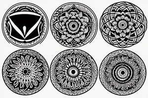 circle top attached to triangle bottom tattoo idea