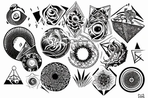 circle top attached to triangle bottom tattoo idea