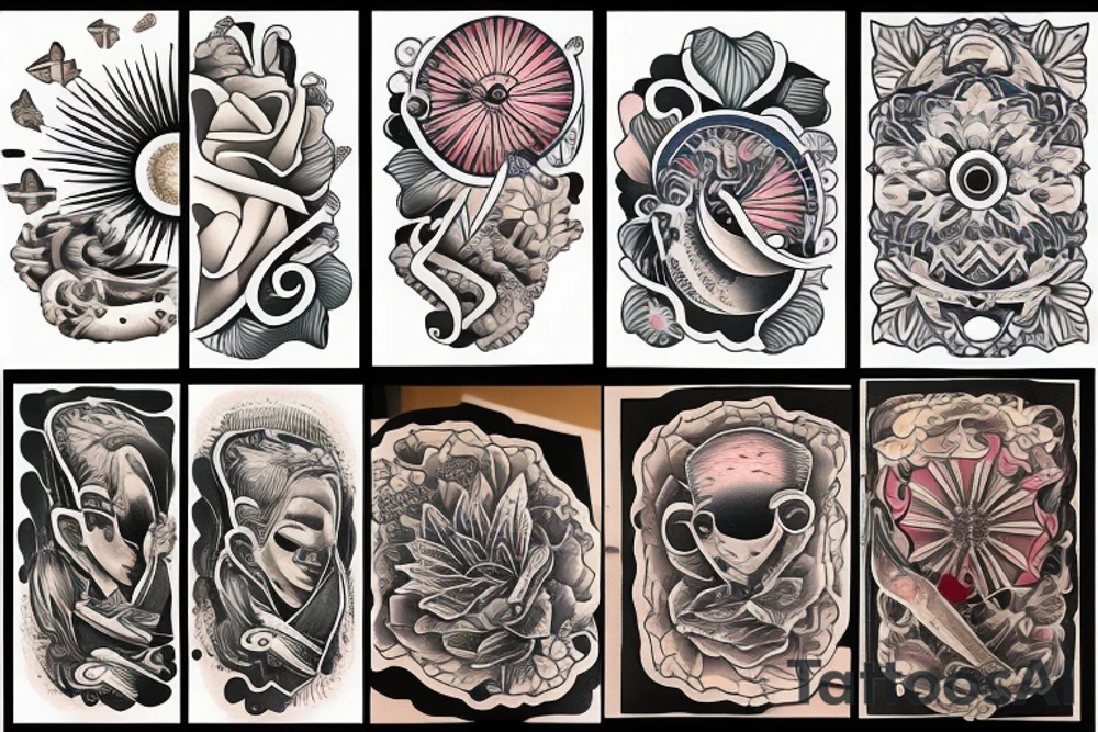 his and hers matching tattoo with beach theme tattoo idea