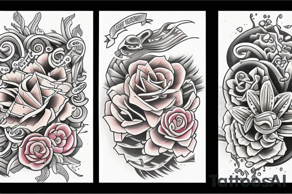 his and hers matching tattoo with beach theme tattoo idea