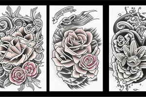 his and hers matching tattoo with beach theme tattoo idea