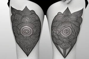 Hourglass with geometric measures tattoo idea