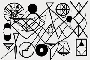 Hourglass with geometric measures tattoo idea