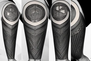 Hourglass with geometric measures tattoo idea