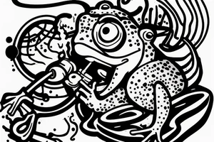 a frog smoking a pipe tattoo idea
