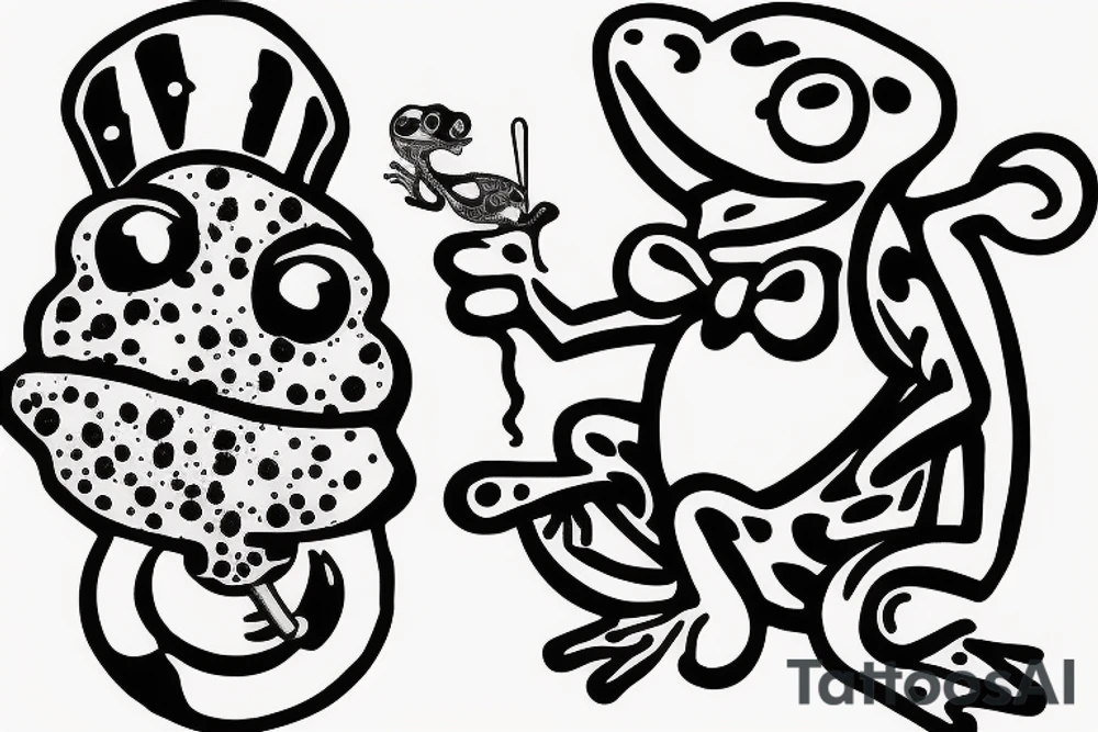 a frog smoking a pipe tattoo idea
