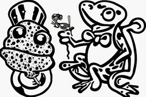 a frog smoking a pipe tattoo idea