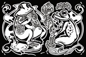 a frog smoking a pipe tattoo idea