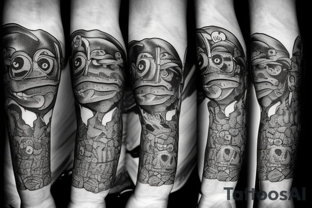 just one frog smoking a cigar tattoo idea