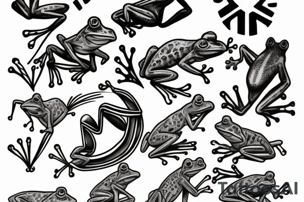 just one frog smoking a cigar tattoo idea
