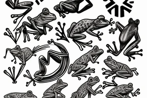 just one frog smoking a cigar tattoo idea