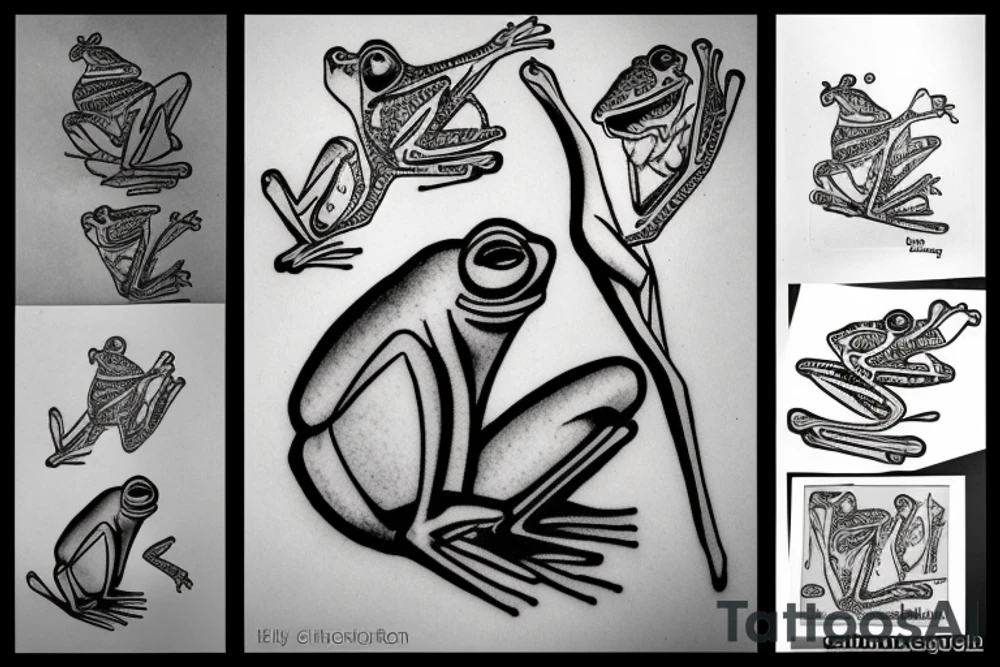 just one frog smoking a cigar tattoo idea