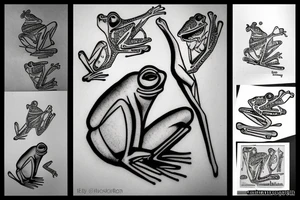 just one frog smoking a cigar tattoo idea