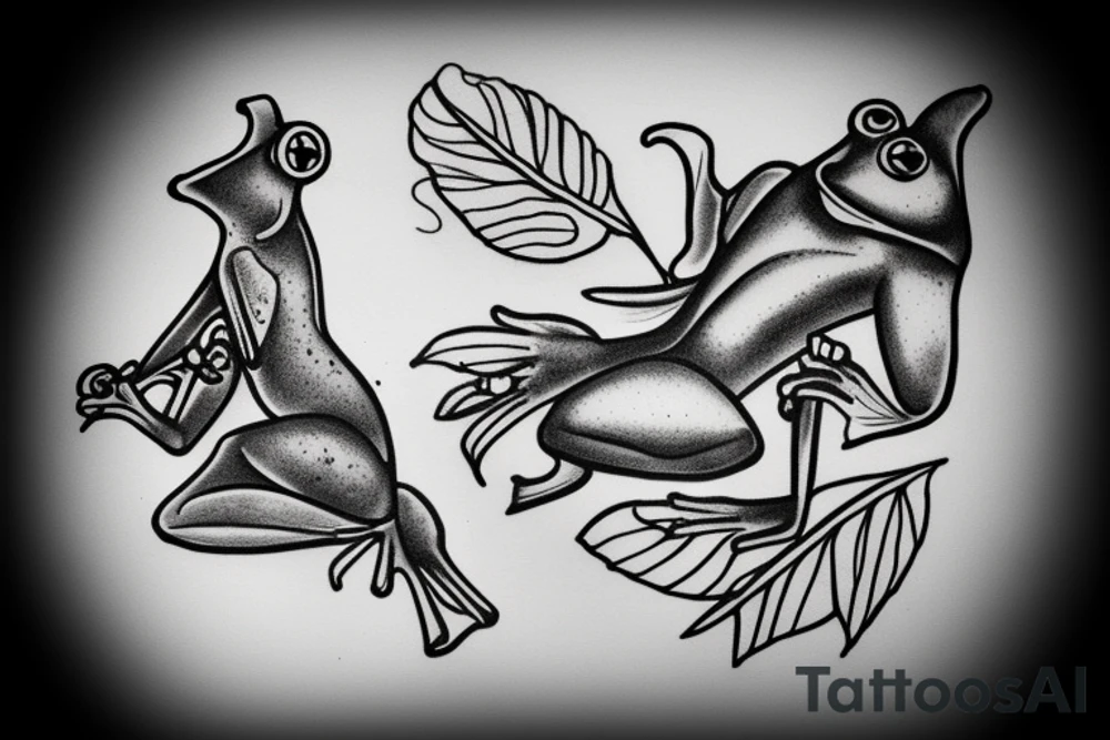 just one frog smoking a cigar tattoo idea