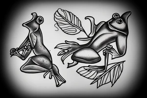 just one frog smoking a cigar tattoo idea
